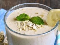 Smoothie de aveia e banana para baixar o colesterol alto
