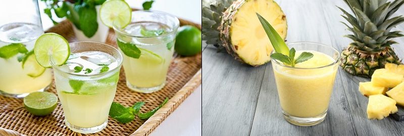 Suco de limão e abacaxi para equilibrar o pH do corpo