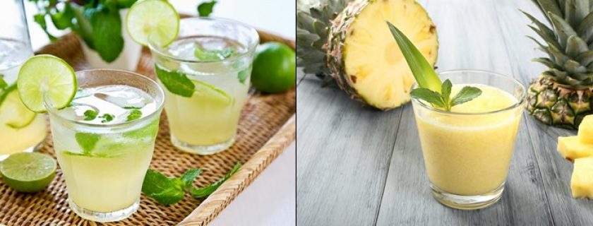 Suco de limão e abacaxi para equilibrar o pH do corpo
